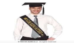 ECHARPE ETUDIANT LAUREAT GRADUATED NOIRE ET OR