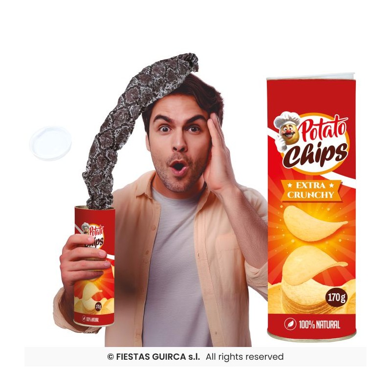 FARCE BOITE DE CHIPS 20 CM AVEC RESSORT 