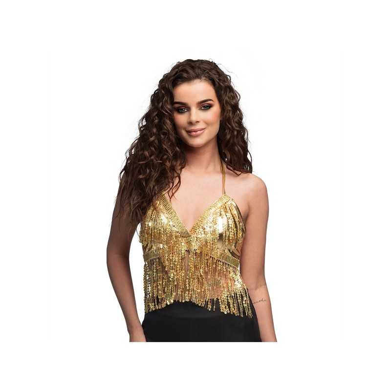 TOP FESTIVAL OR AVEC STRASS TAILLE UNIQUE 