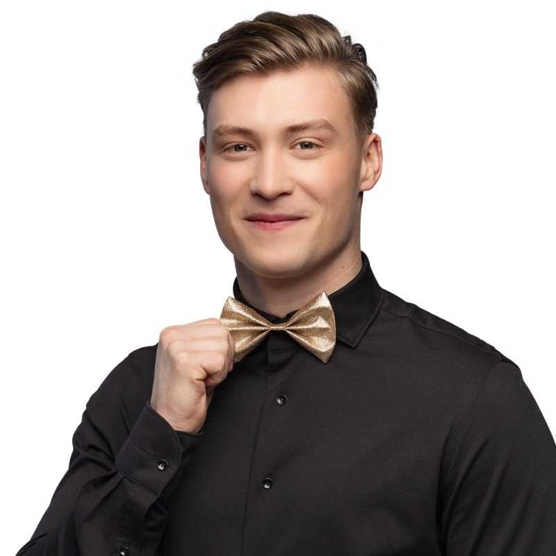 NOEUD PAPILLON GLITTER OR 