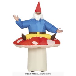 DEGUISEMENT LUTIN SUR CHAMPIGNON GONFLABLE ADULTE