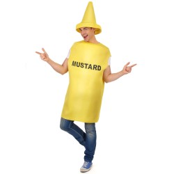 DEGUISEMENT POT DE MOUTARDE TAILLE UNIQUE JAUNE