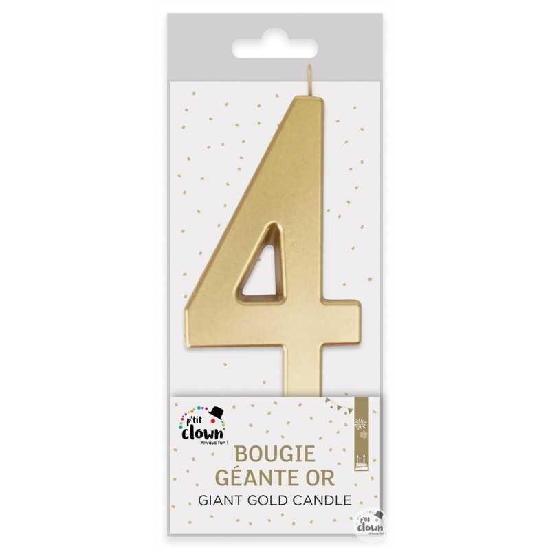BOUGIE GEANTE OR CHIFFRE 4