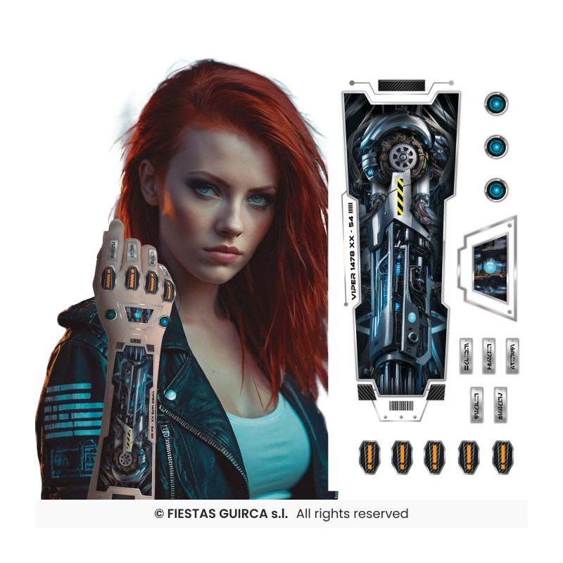 FEUILLE DE TATOUAGES FUTURISTE 30 X 14 CM