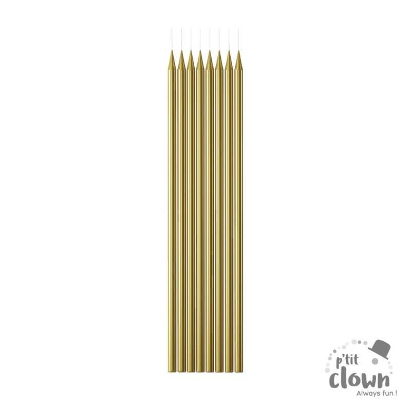 24 BOUGIES FINES OR 15.3 CM