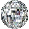 BALLON ORBZ BOULE A FACETTE DISCO ARGENT 38 X 40 CM