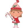 BALLON METALLIQUE LUTIN FILLE DE NOEL 99 CM 
