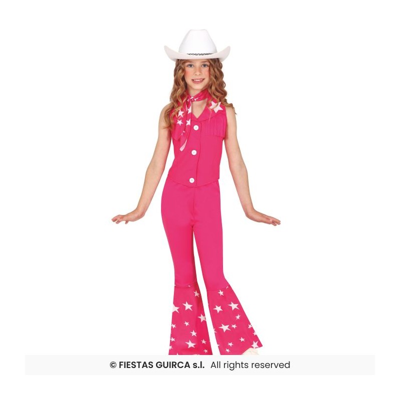 DEGUISEMENT PINK COUNTRY GIRL BARBIE ANNEES 80 TAILLE 7-9 ANS