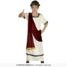 DEGUISEMENT DE ROMAIN CESAR TOGE BLANCHE DRAPE ROUGE AUGUSTE TAILLE 7/9 ANS