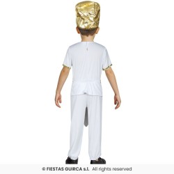 DEGUISEMENT PHARAON EGYPTIEN TOUTANKAMON BLANC ET OR TAILLE 10-12 ANS