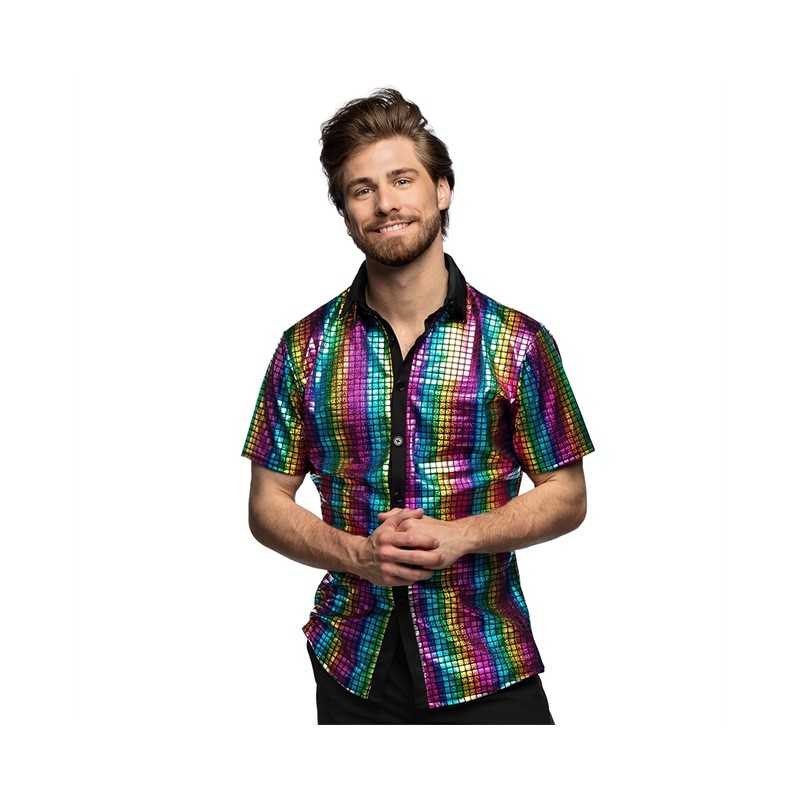 DEGUISEMENT CHEMISE SEQUIN MULTICOLORE SANS MANCHE TAILLE M