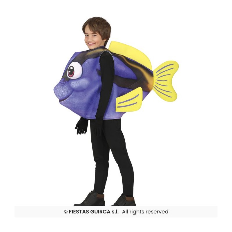 DEGUISEMENT ENFANT POISSON BLEU TYPE DORY TAILLE 5-6 ANS