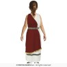DEGUISEMENT FILLE DEESSE ROMAINE TOGE BLANCHE DRAPE ROUGE BORDEAU TAILLE 5-6 ANS