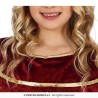 DEGUISEMENT FILLE MEDIEVALE PRINCESSE ROBE BORDEAU ORNEMENTS OR TAILLE 10-12
