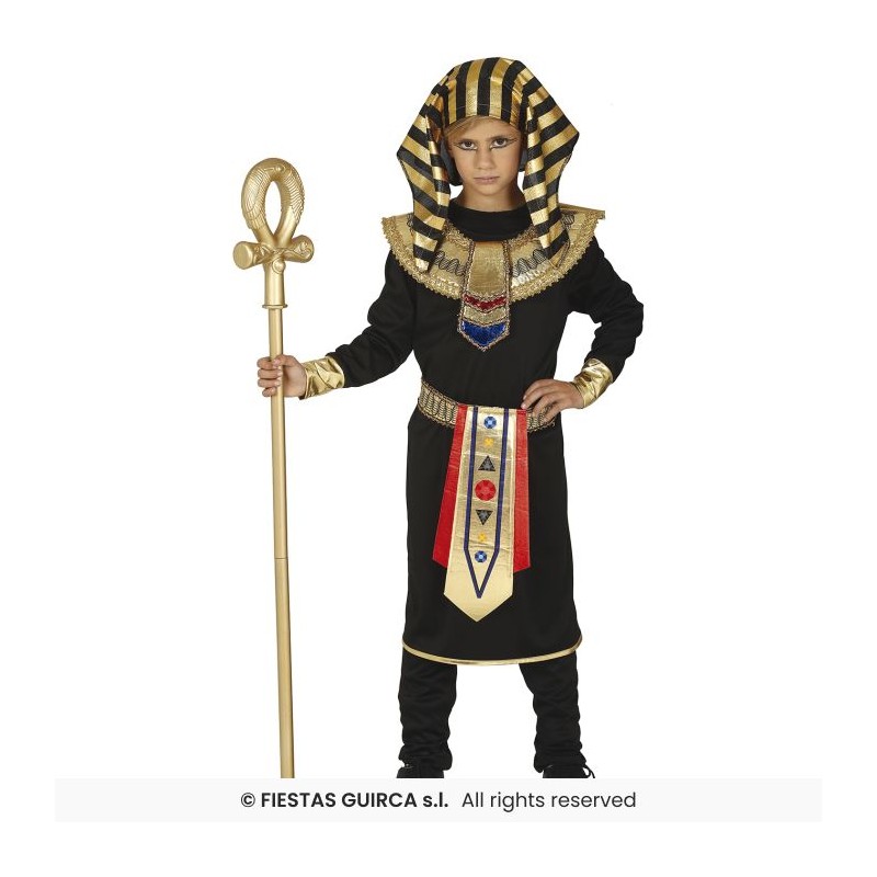 DEGUISEMENT PHARAON EGYPTIEN TOUTANKAMON NOIR TAILLE 7-9 ANS