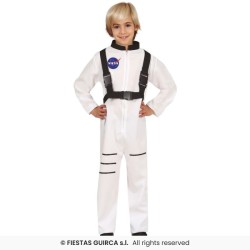DEGUISEMENT COSMONAUTE OU ASTRONAUTE COMBINAISON BLANC NASA TAILLE 5-6 ANS