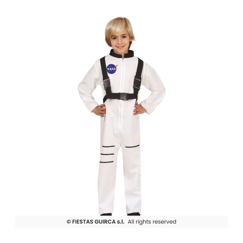 DEGUISEMENT COSMONAUTE OU ASTRONAUTE COMBINAISON BLANC NASA TAILLE 5-6 ANS