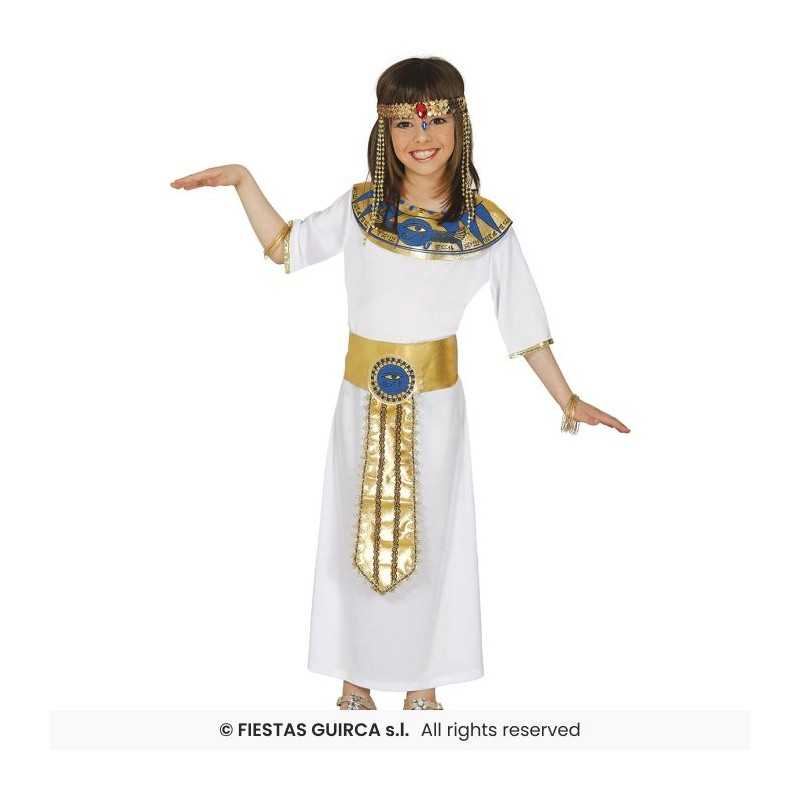 DEGUISEMENT EGYPTIENNE CLEOPATRE BLANC ET OR TAILLE 7-9 ANS