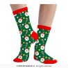 CHAUSSETTES THEME NOEL PERE NOEL ET CANDY CANNE SUR FOND VERT TAILLE 28 - 35
