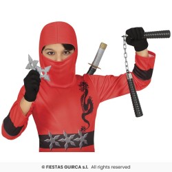 SET NINJA 4 PIECES EPEE AVEC FOURREAU SHURIKEN ET NUNCHAKU
