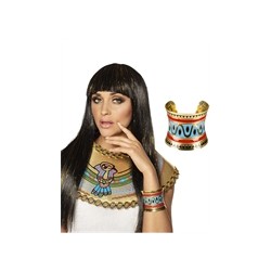 BRACELET MANCHETTE EGYPTIENNE OR, ROUGE ET BLEU