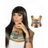 BRACELET MANCHETTE EGYPTIENNE OR, ROUGE ET BLEU