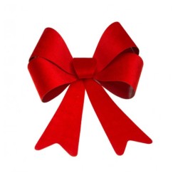 1 NOEUD VELOURS ROUGE 36.5CMX 50.8CM