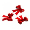 3 NOEUDS VELOURS ROUGE 10CM X 12.7CM