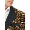 VESTE VELOURS NOIR ET SEQUINS OR TAILLE XL