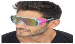 LUNETTES DE GLACIER BLEUES COTES ROSES 15CM X 15CM X 6.2CM