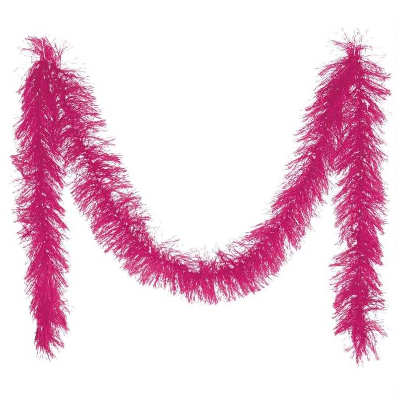 BOA EN POLYESTER 180 CM ROSE VIF FILS ARGENT