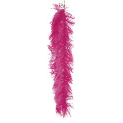 BOA EN POLYESTER 180 CM ROSE VIF FILS ARGENT