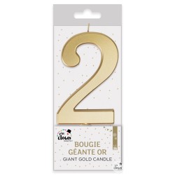 BOUGIE GEANTE OR CHIFFRE 2