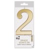 BOUGIE GEANTE OR CHIFFRE 2