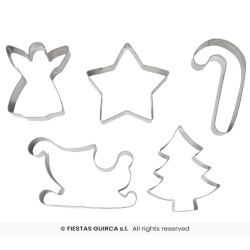 5 MOULES A BISCUITS EN METAL NOEL