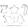5 MOULES A BISCUITS EN METAL NOEL