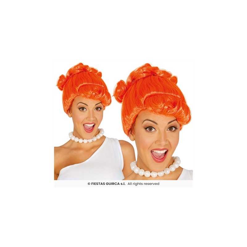 PERRUQUE FEMME DES CAVERNES ORANGE 