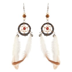 BOUCLES D'OREILLES PLUMES ET ATTRAPE REVE INDIENNE