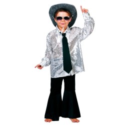 CHEMISE A STRASS DISCO ENFANT ARGENT TAILLE 140