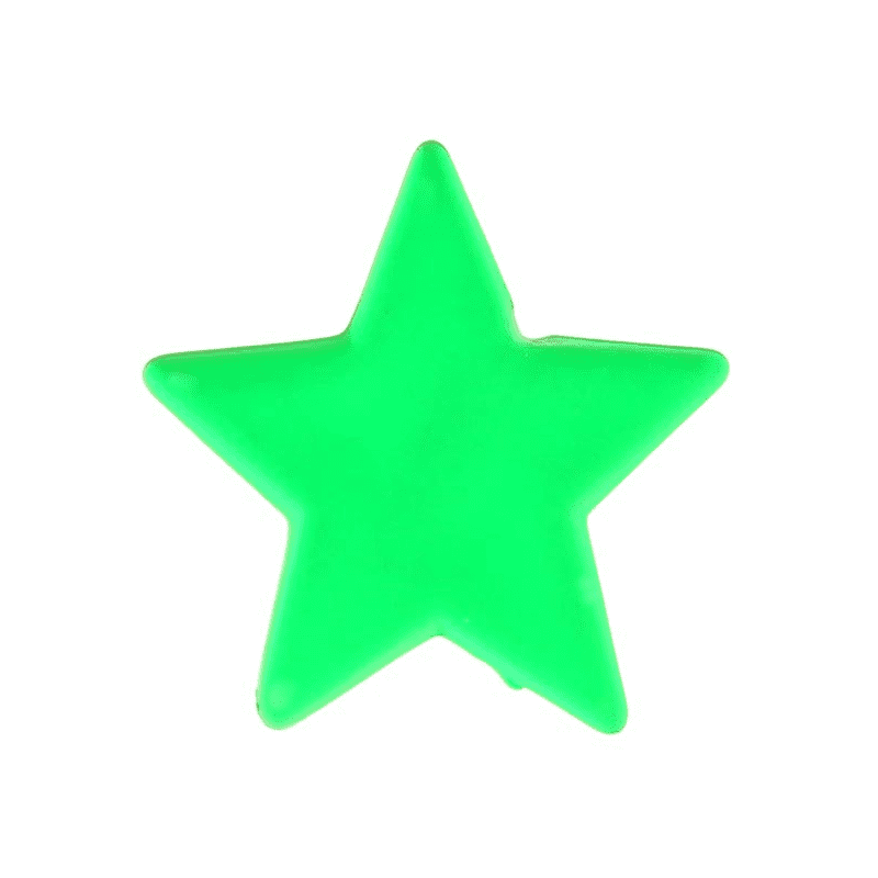 12 PERLES ETOILES VERT FLUO