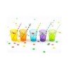 12 PERLES ETOILES VERT FLUO