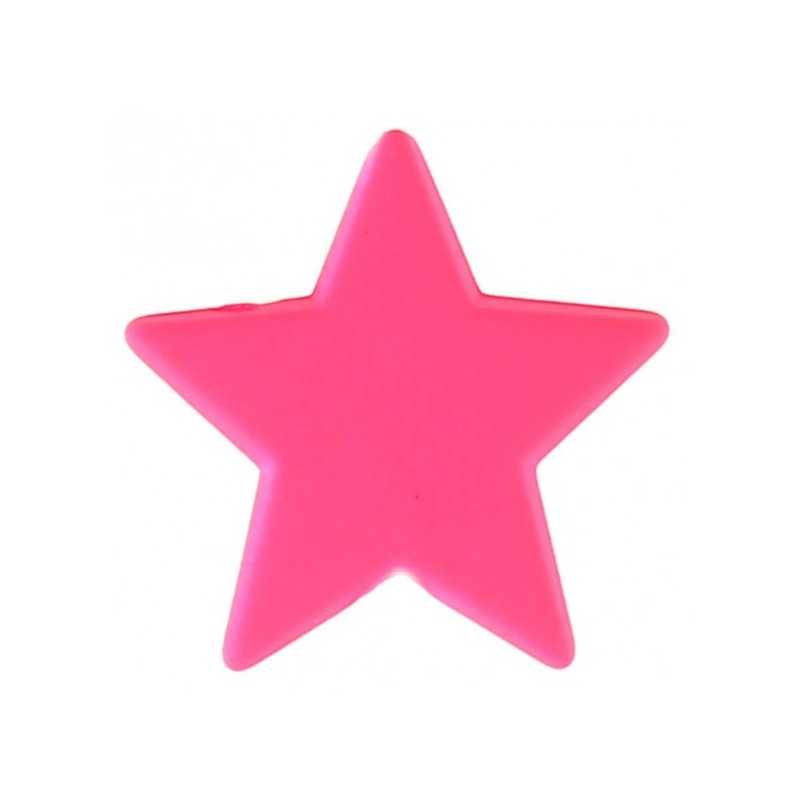 12 PERLES ETOILES ROSE FLUO