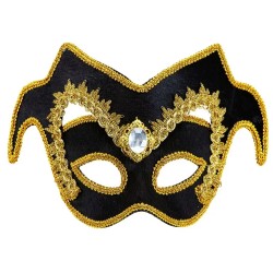 MASQUE LOUP NOIR ET OR MARQUIS