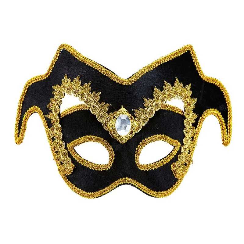 MASQUE LOUP NOIR ET OR MARQUIS