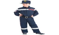 DEGUISEMENT SAPEUR POMPIER BLEU TAILLE 8 ANS