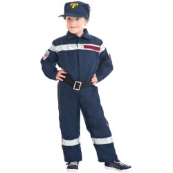 DEGUISEMENT SAPEUR POMPIER BLEU TAILLE 8 ANS