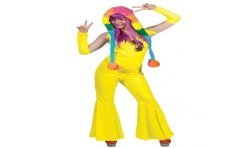 DEGUISEMENT COMBINAISON FLUO JAUNE COMBI/GANTS TAILLE 40/42