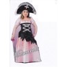 DEGUISEMENT PIRATE LONGUE ROBE ROSE ET NOIRE TAILLE 11/13