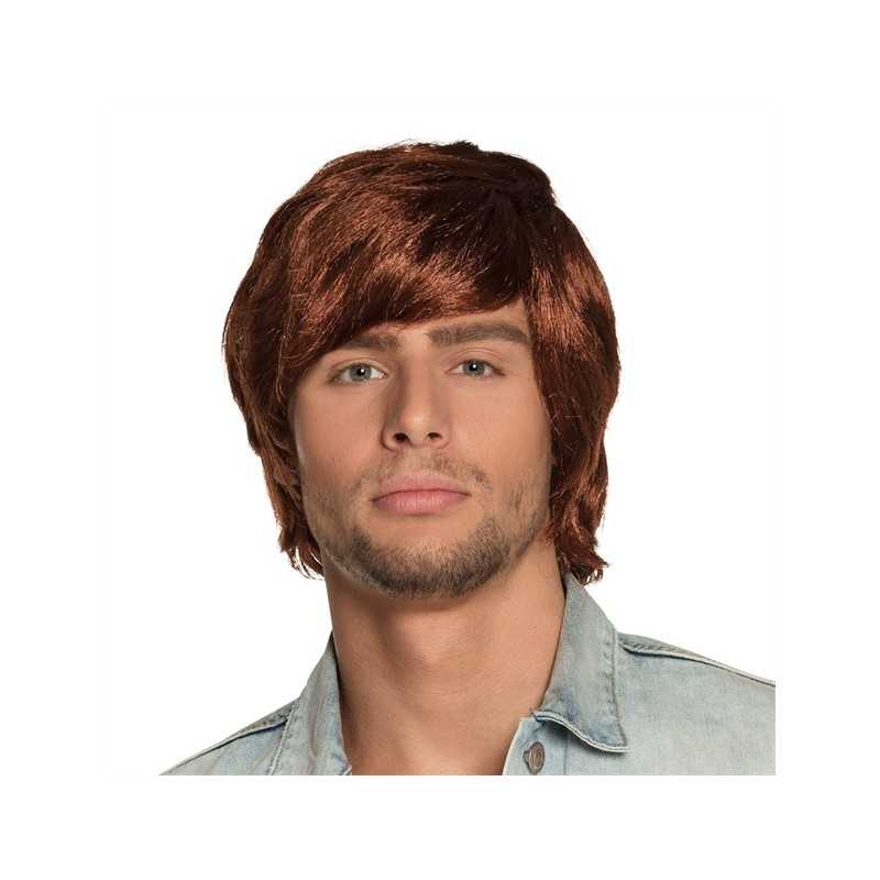 PERRUQUE TYLER HOMME ANNEES 70'S CHEVEUX CHATAINS ROUX COURTS