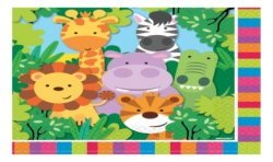 20 SERVIETTES ANIMAUX DE LA JUNGLE 33 X 33 CM